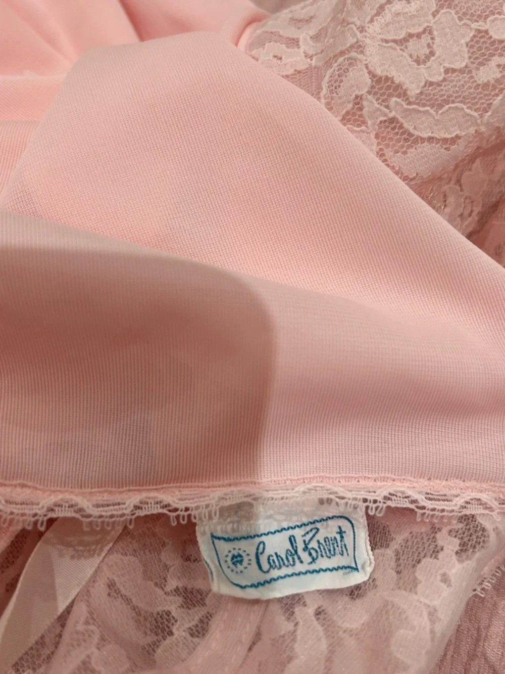 Carol Brent Lace Vintage Light Pink Slip Dress